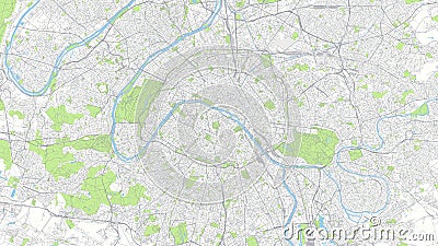 Ð¡ity map Paris, color detailed urban road plan, vector illustration Vector Illustration